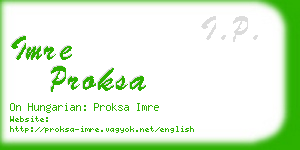 imre proksa business card